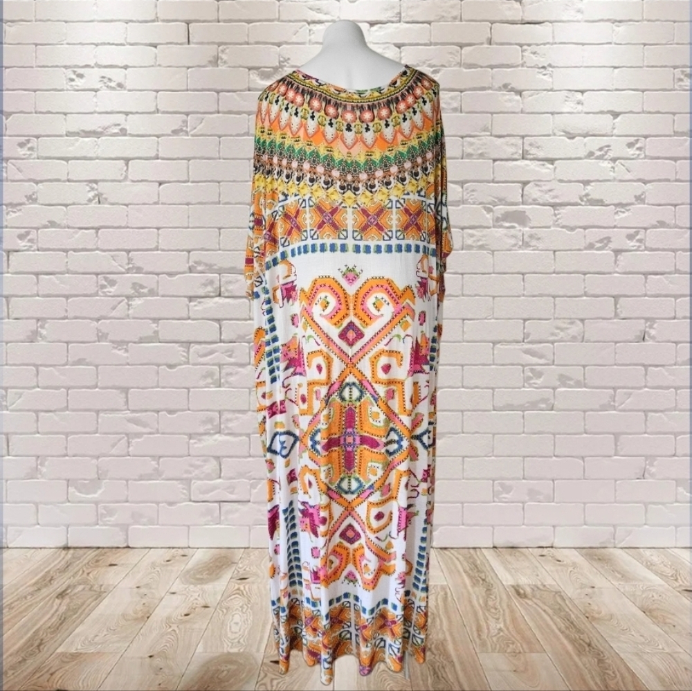 Colorful Geometric Women's Swim Cover-Up - Picture 3 of 5